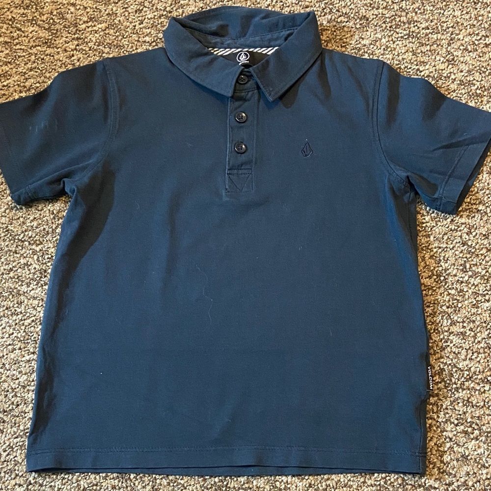 10/$50 Volcom Kids Polo Shirt in Deep Blue Size US/EU-5/M